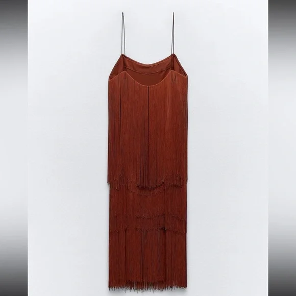 Zara strappy fringed dress 2712/835 286/019 - Picture 5 of 12